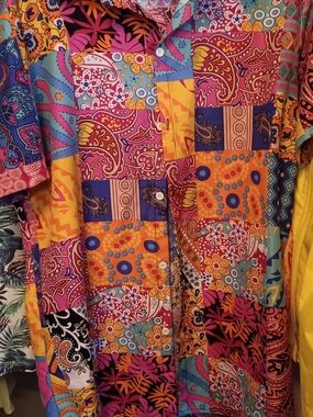 ROMWE Multicolor Patchwork Button-Down Shirt